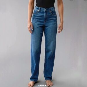American eagle AE Strigid Super High-Waisted Baggy Straight blue Jeans 00 short